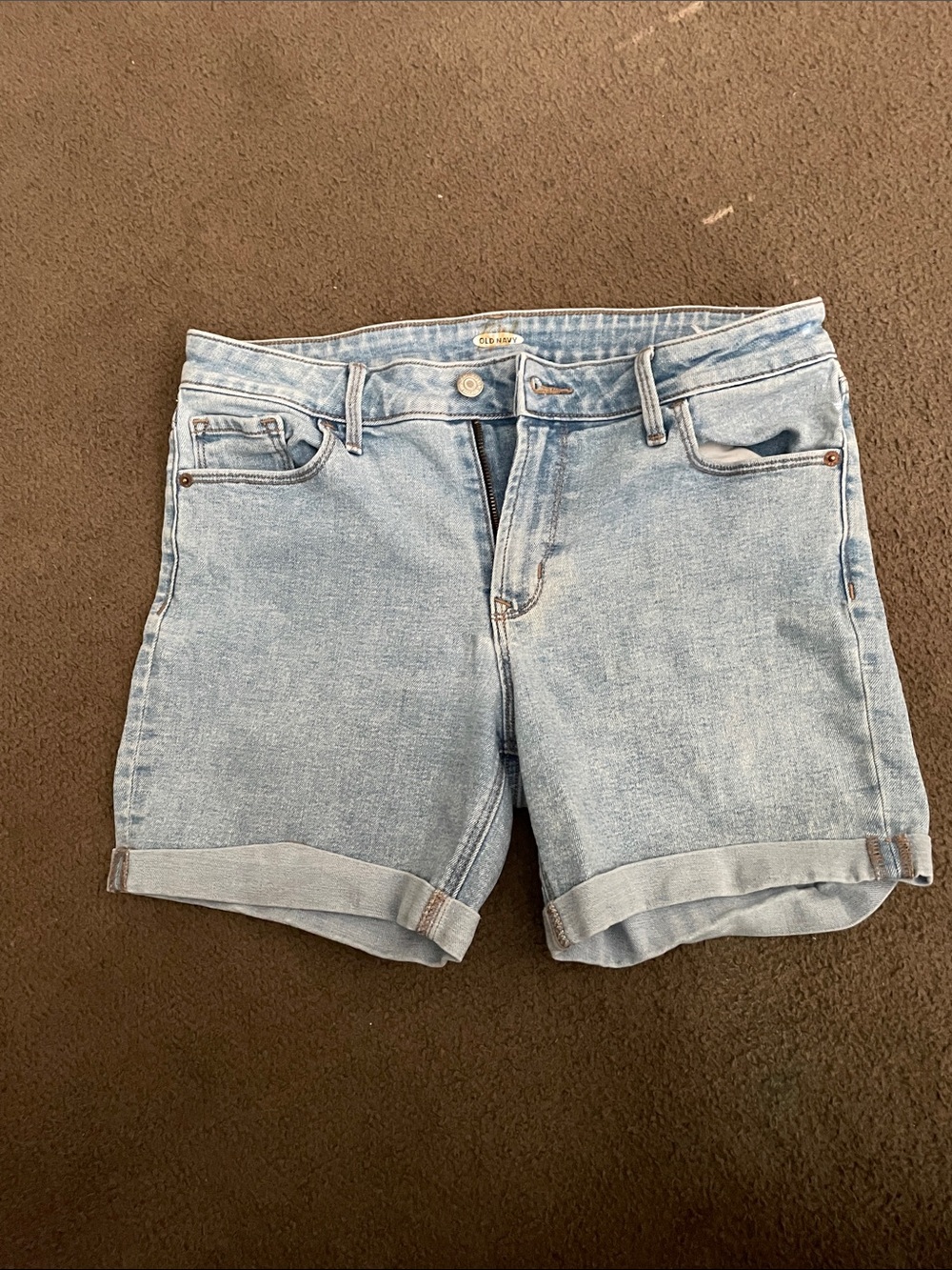Old Navy Light Blue Rolled Hem Denim Shorts